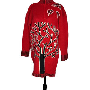 Alexander red wool dress size medium